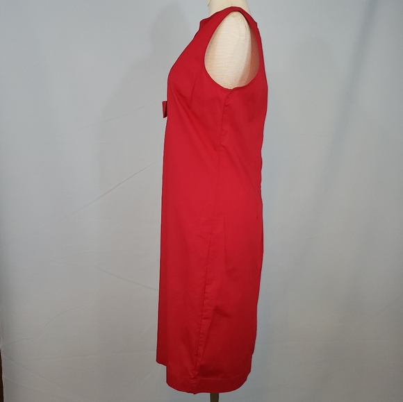 Talbots red cotton bow front dress size 6 - Picture 4 of 7